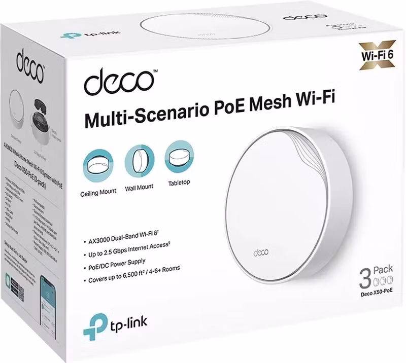 TP-Link Deco X50-PoE V1 Wi-Fi-system 3-pack