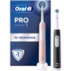 Oral-B Pro 1 Duo Cross Action med extra handtag, elektrisk tandborste, svart/rosa