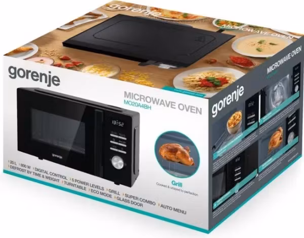 Gorenje MO20A4BH - Mikrovågsugn med grill Svart