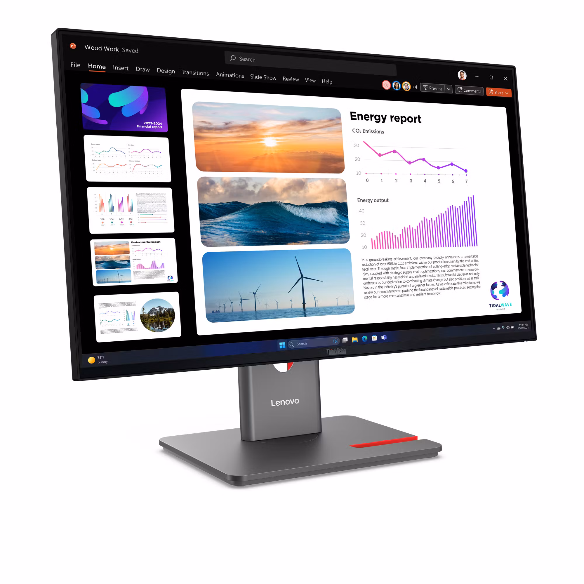 Lenovo ThinkVision P24Q-40 24" IPS 2560 x 1440 pixels Quad HD LCD Black Monitor