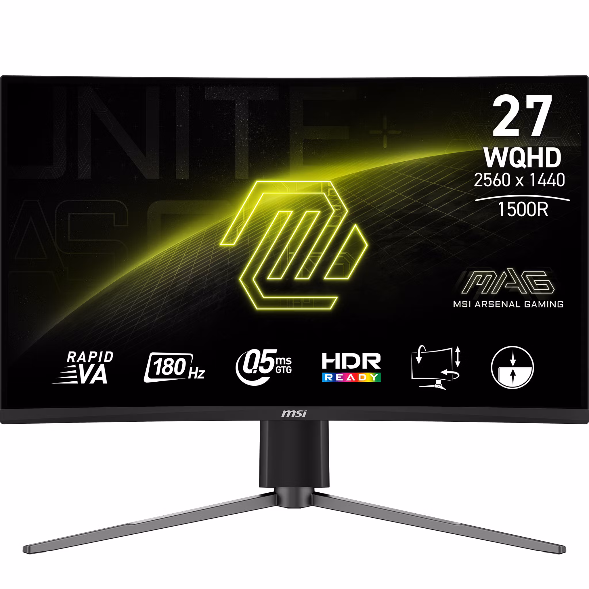 MSI MAG 27CQ6PF 27" Rapid VA Wide Quad HD LCD Black Gamingskärm