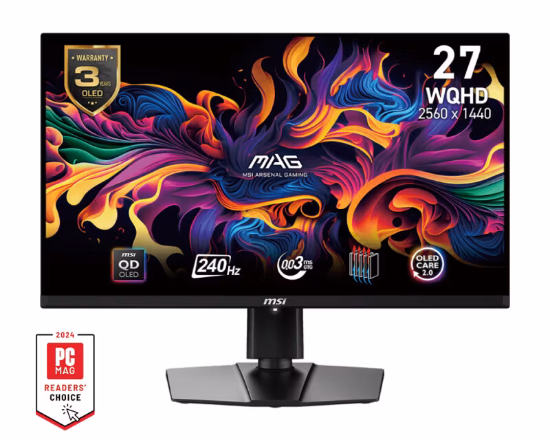MSI MAG 271QPXDE QD-OLED E2 27" Wide Quad HD Black Gamingskärm