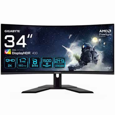 Gigabyte G34WQCP 34" WQHD LED 180Hz Curved Gaming Monitor
