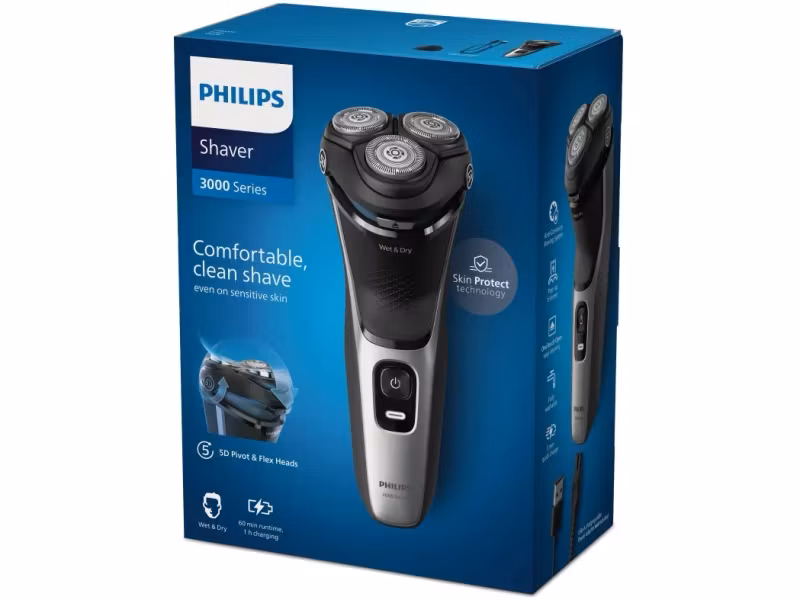 Philips 3000 Series S3143 Rakapparat Svart Silver