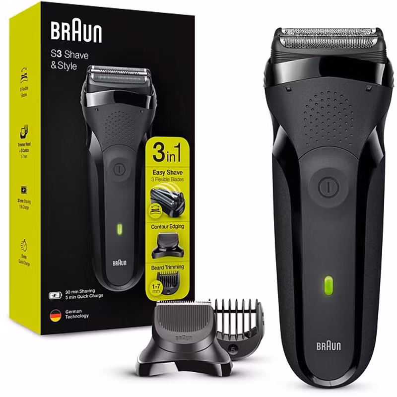 Braun Series 3 300bt rakapparat Svart/Grön