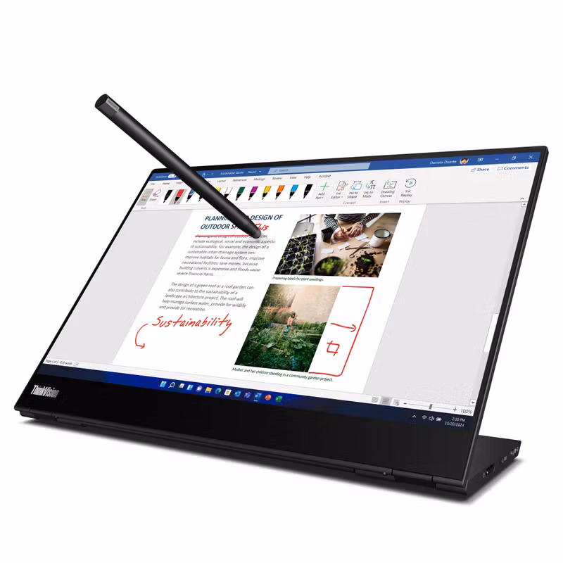 Lenovo ThinkVision M14t Gen 2 14"  2240 x 1400 pixels 2.2K LED Touchscreen Bärbar Skärm