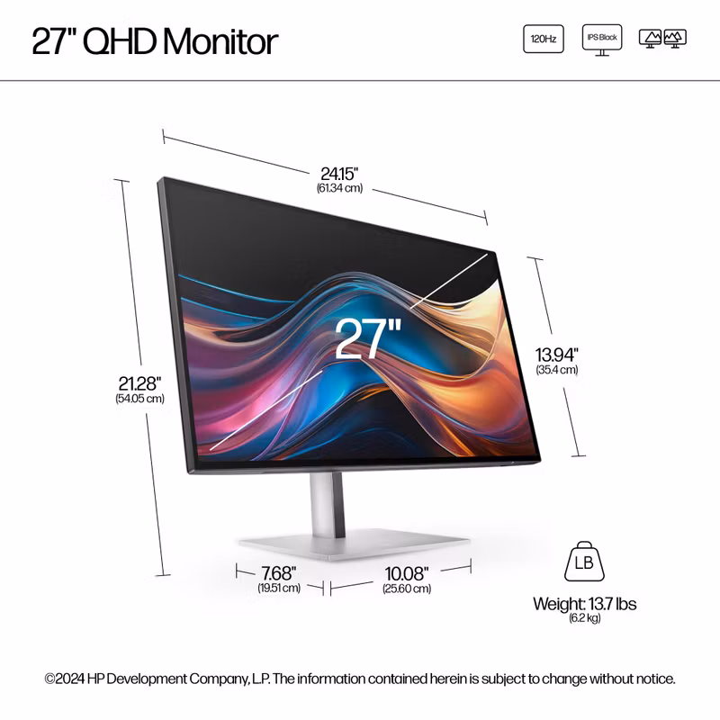 HP 727pq 27" IPS Black 2560 x 1440 (2K) HDMI Gamingskärm