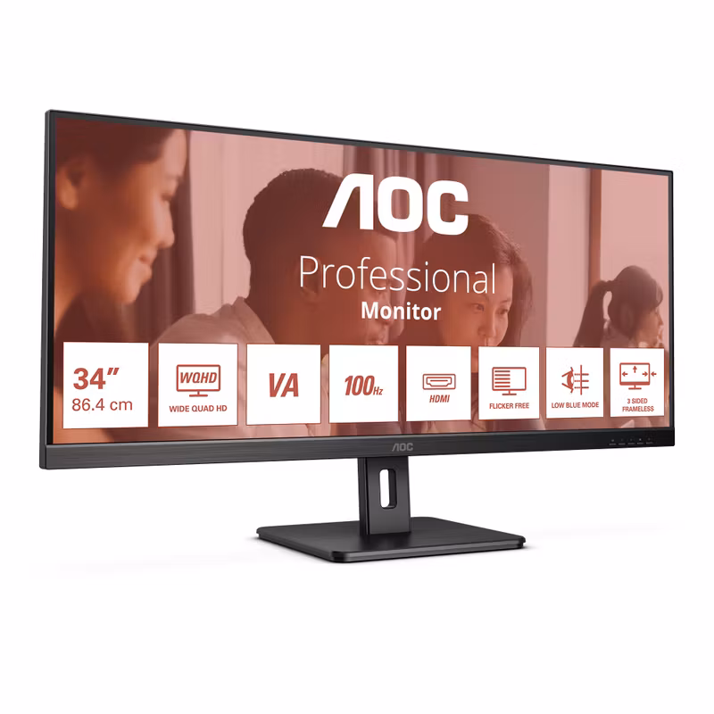 AOC Essential-line U34E2M/BK 34" 3440 x 1440 pixels Wide Quad HD Gamingskärm