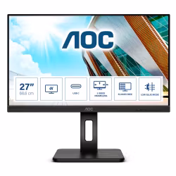 AOC U27P2CA 27" 3840 x 2160 pixels 4K Ultra HD LED Black Monitor
