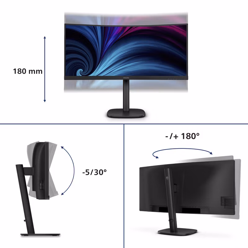 Philips 34B2U3600C 34" VA 3440 x 1440 (UltraWide) Quad HD LCD Black Monitor
