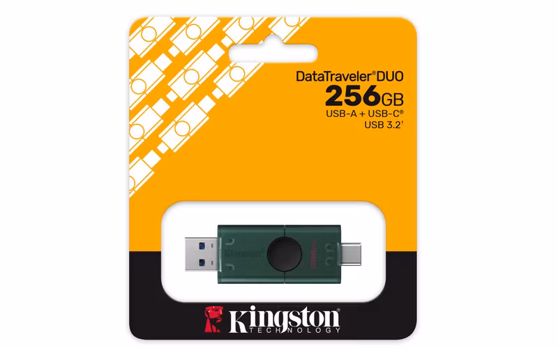 Kingston DataTraveler Duo 256 GB USB 3.2 Gen 1 USB-A/USB-C USB-minne Svart/Grön