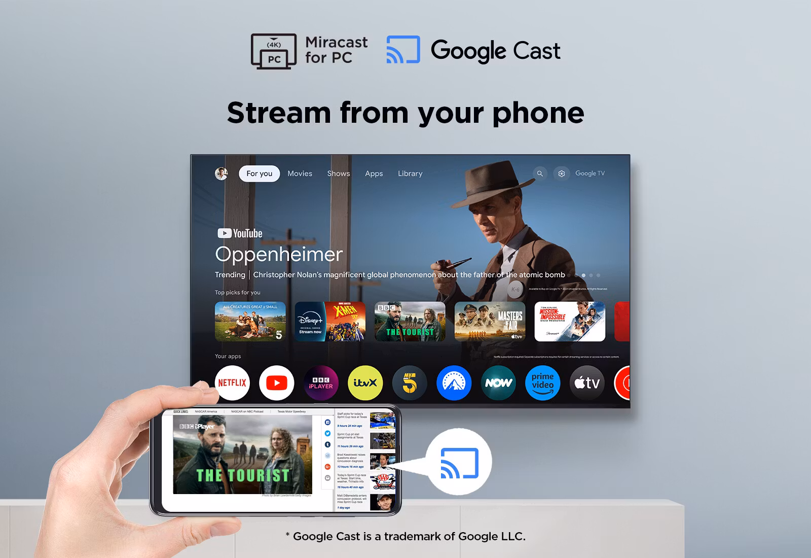 TCL 43V6C 43" 4K Ultra HD Smart TV Wi-Fi Metallic Google TV