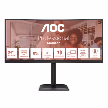 AOC CU34E4CV 34" 3440 x 1440 pixels UltraWide Quad HD LCD Monitor
