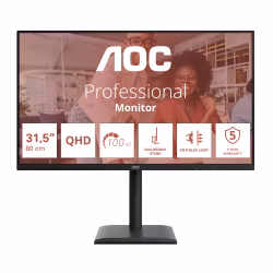 AOC Q32E4U 32" 2560 x 1440 pixels Quad HD LED Black Monitor