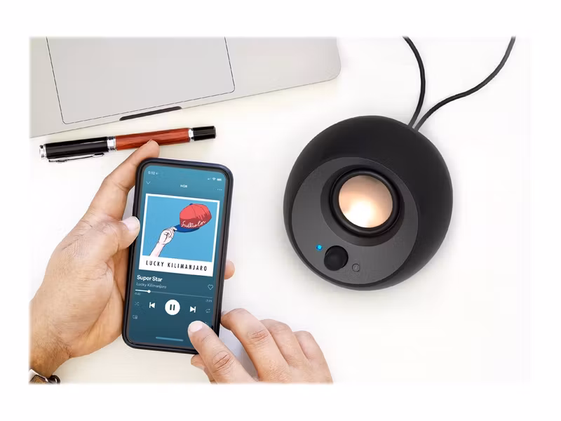 CREATIVE Pebble V3, PC-högtalare (svart, Bluetooth, USB-C, jack)