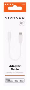 Vivanco Ljudadapter Lightning MFI till 3.5mm hona 10cm Vit