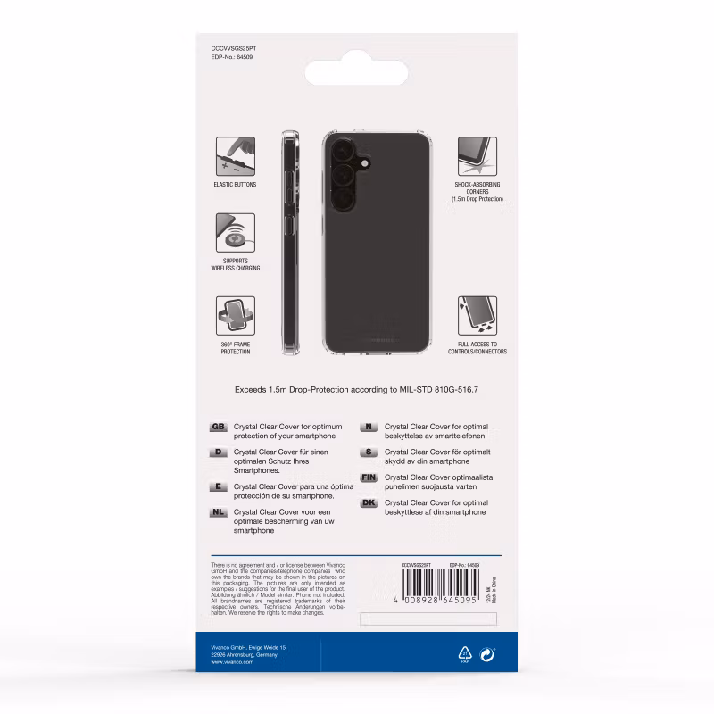 Vivanco Crystal Clear skal Samsung Galaxy S25+ Transparent