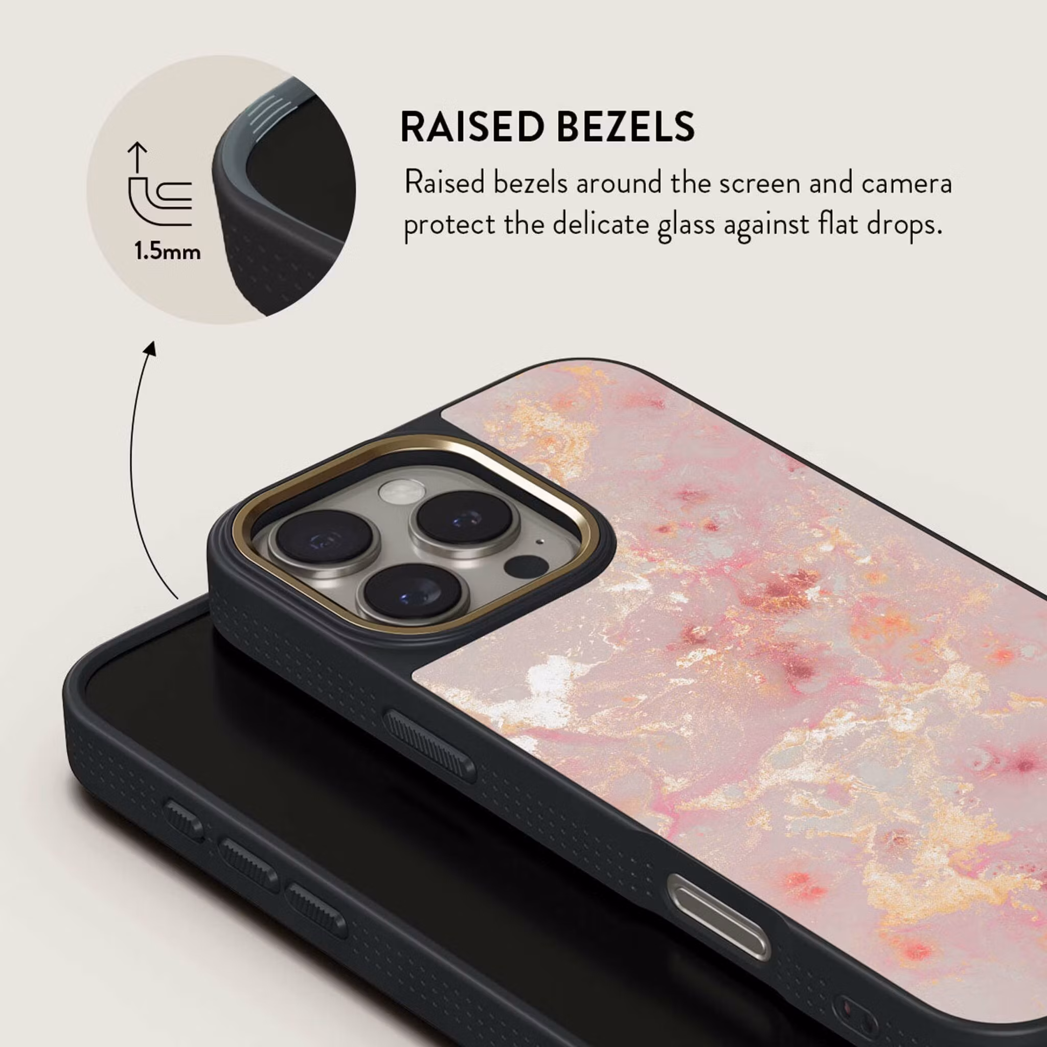 Burga Golden Coral - Apple iPhone 16 Pro Max Skyddsskal Elite Magsafe Svart/Guld