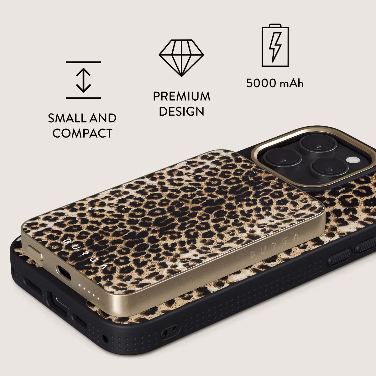 Burga Player - MagSafe Power Bank 5000 mAh Guld