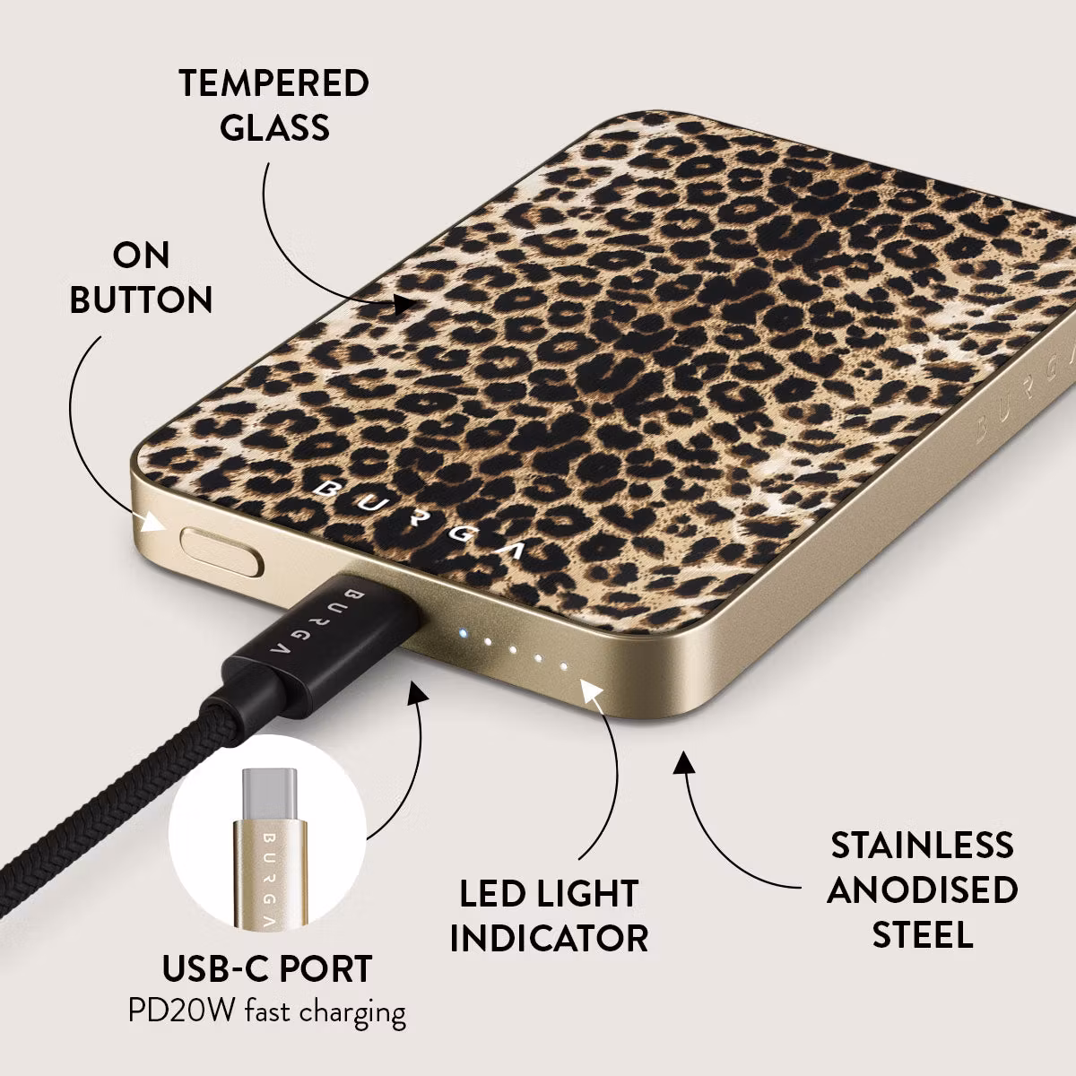 Burga Player - MagSafe Power Bank 5000 mAh Guld