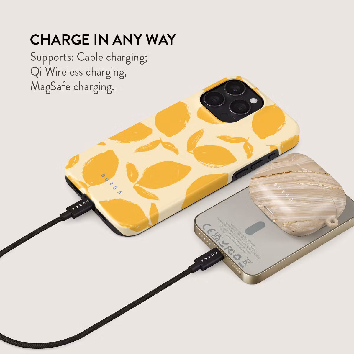 Burga Lemon Tart - MagSafe Power Bank 5000 mAh Guld