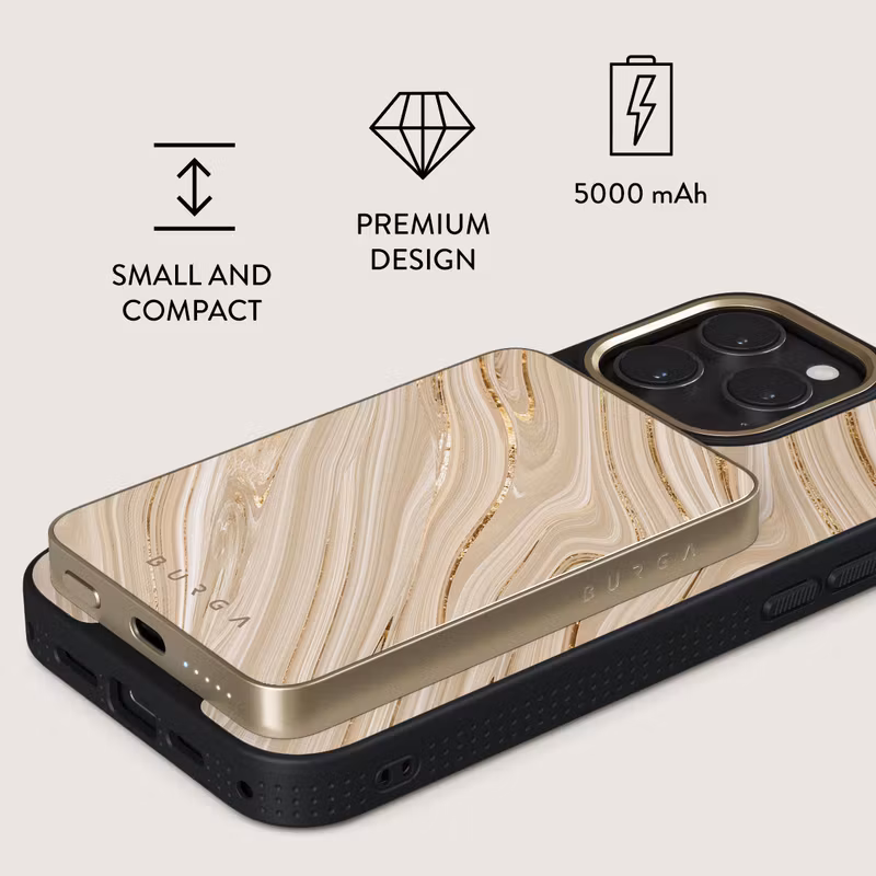 Burga Full Glam - MagSafe Power Bank 5000 mAh Guld