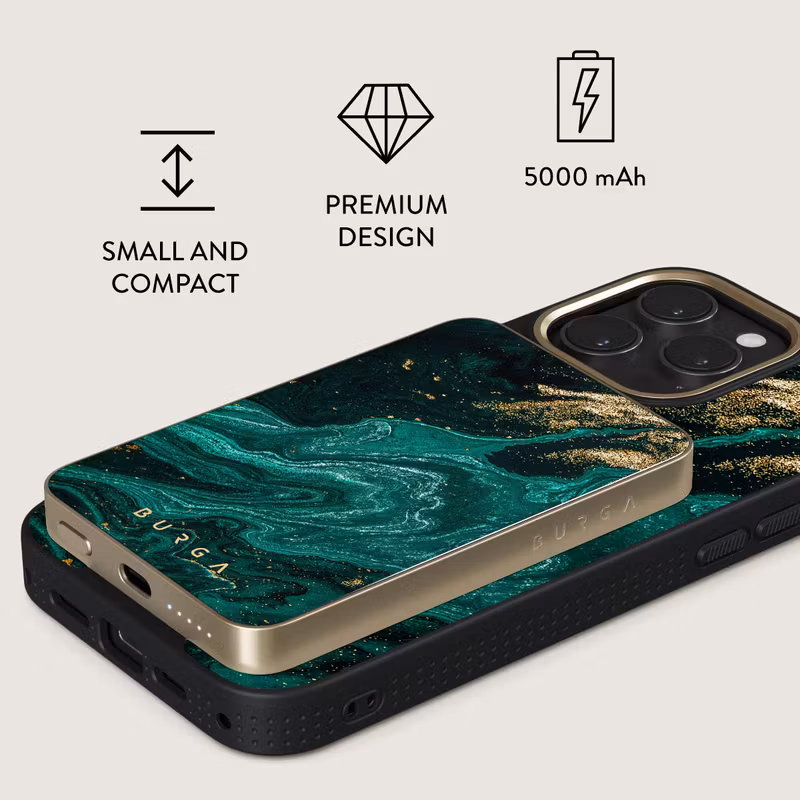 Burga Emerald Pool - MagSafe Power Bank 5000 mAh Guld