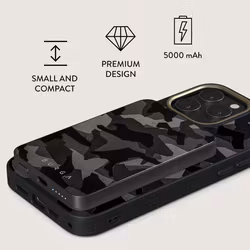 Burga Night Black Camo - MagSafe Power Bank 5000 mAh Metallgrå