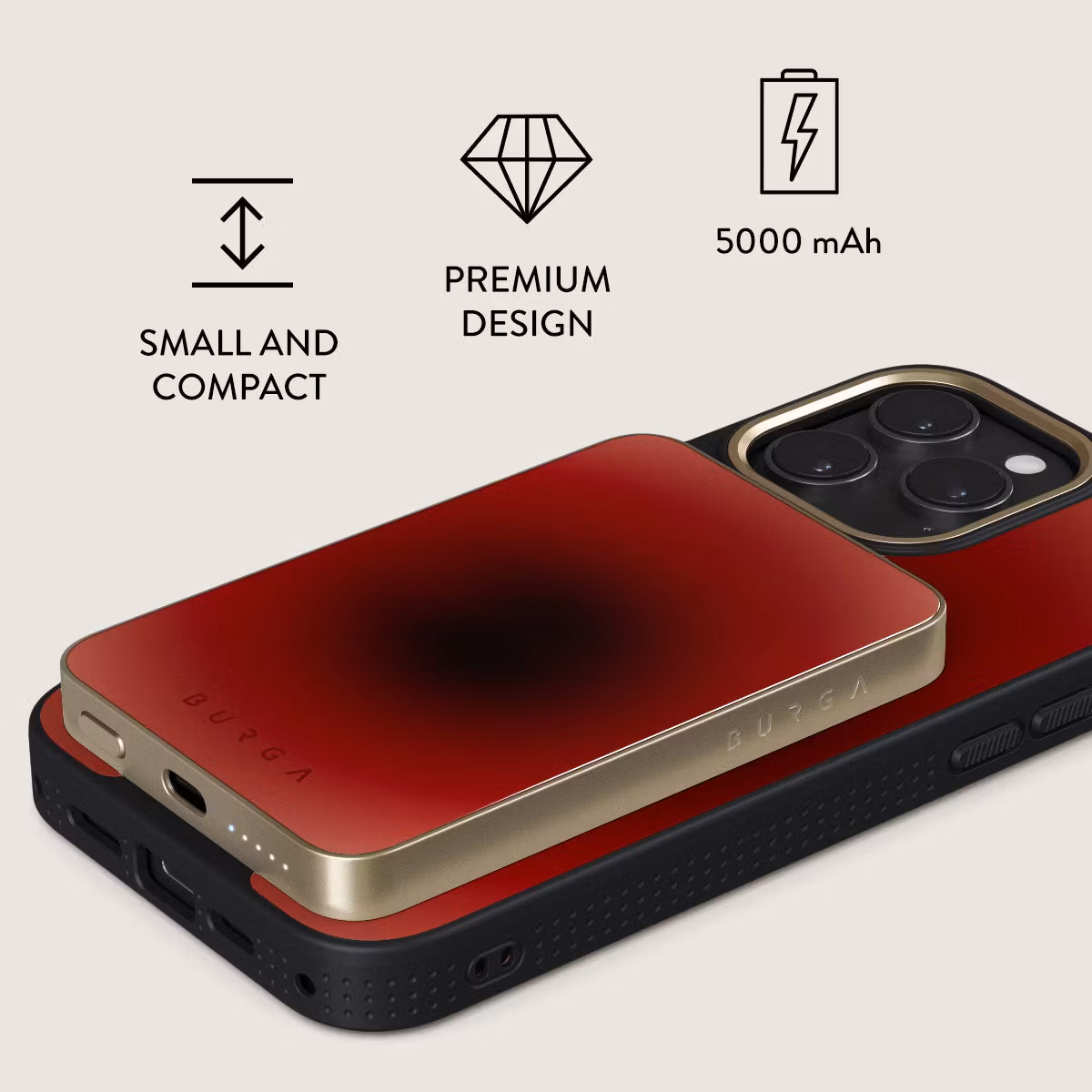 Burga No Talking - MagSafe Power Bank 5000 mAh Guld