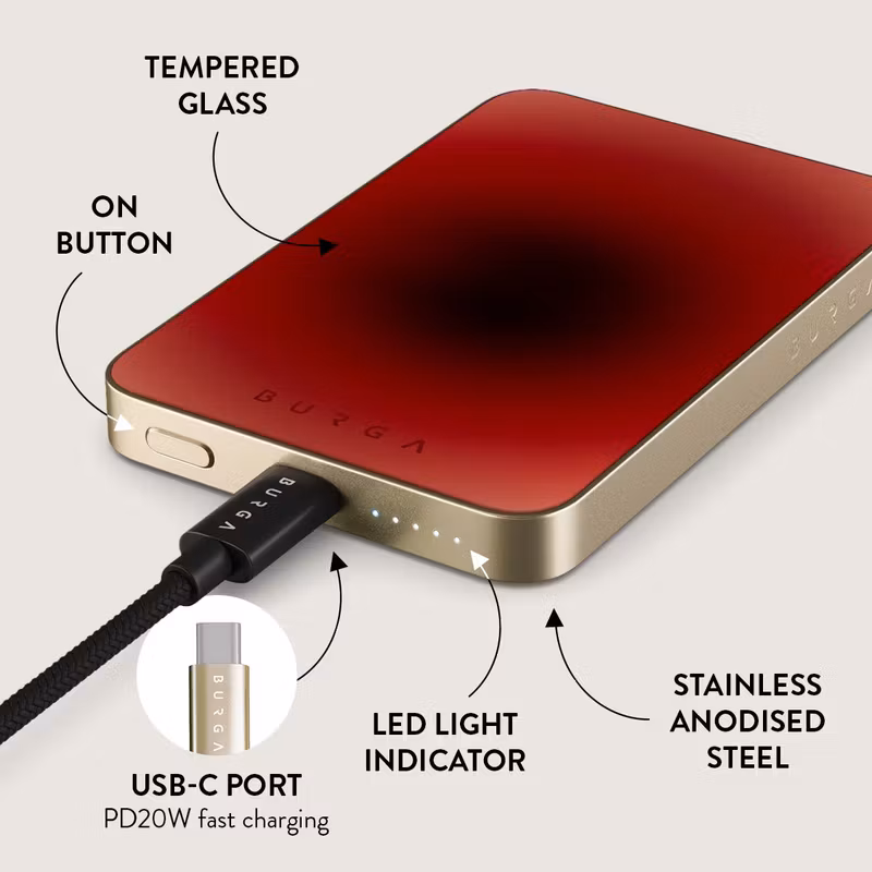 Burga No Talking - MagSafe Power Bank 5000 mAh Guld
