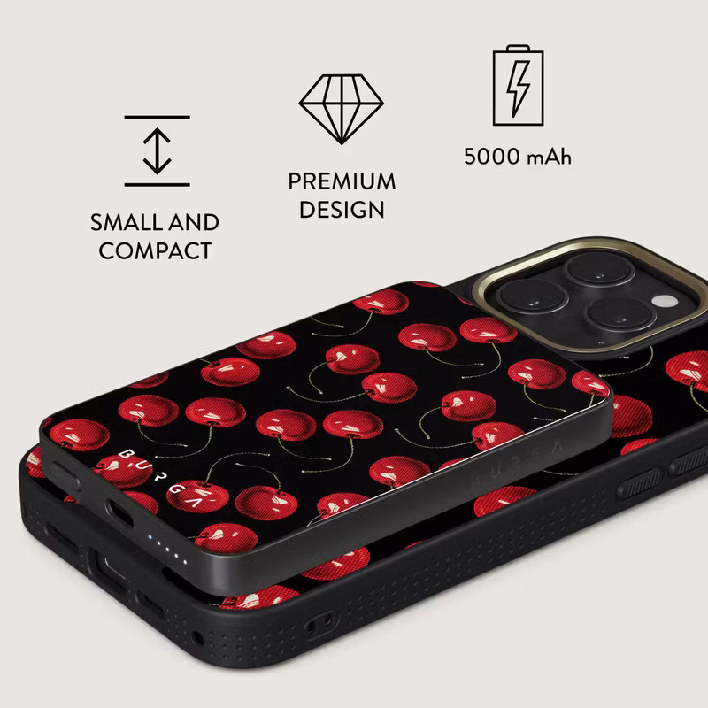 Burga Cherrybomb - MagSafe Power Bank 5000 mAh Metallgrå