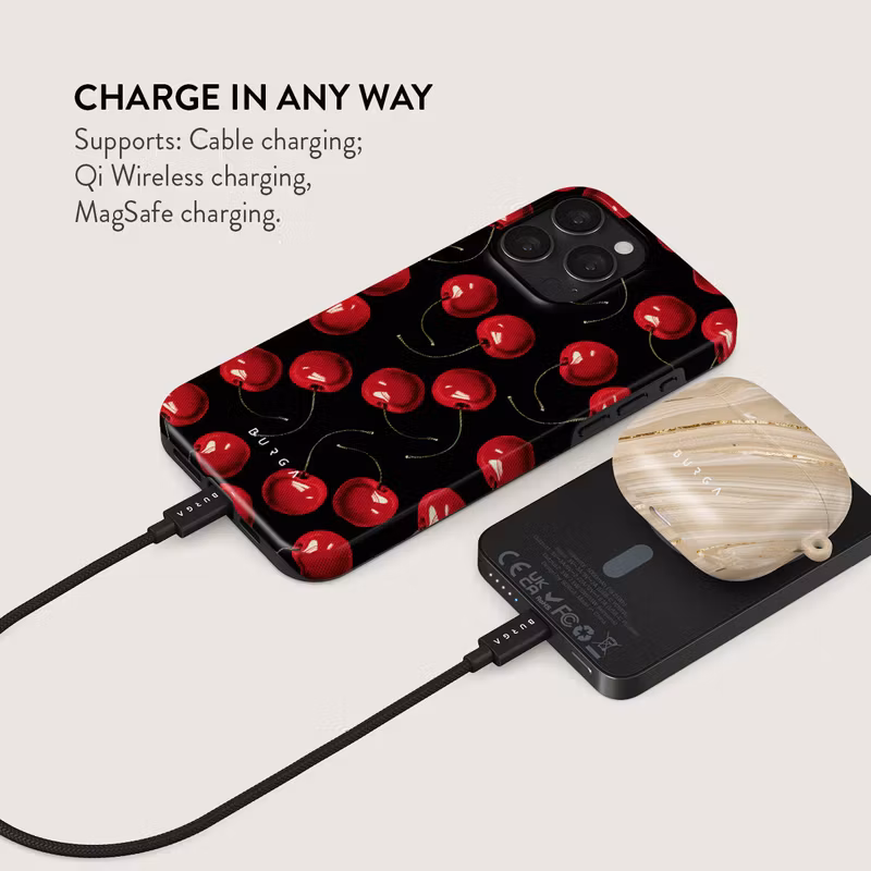 Burga Cherrybomb - MagSafe Power Bank 5000 mAh Metallgrå