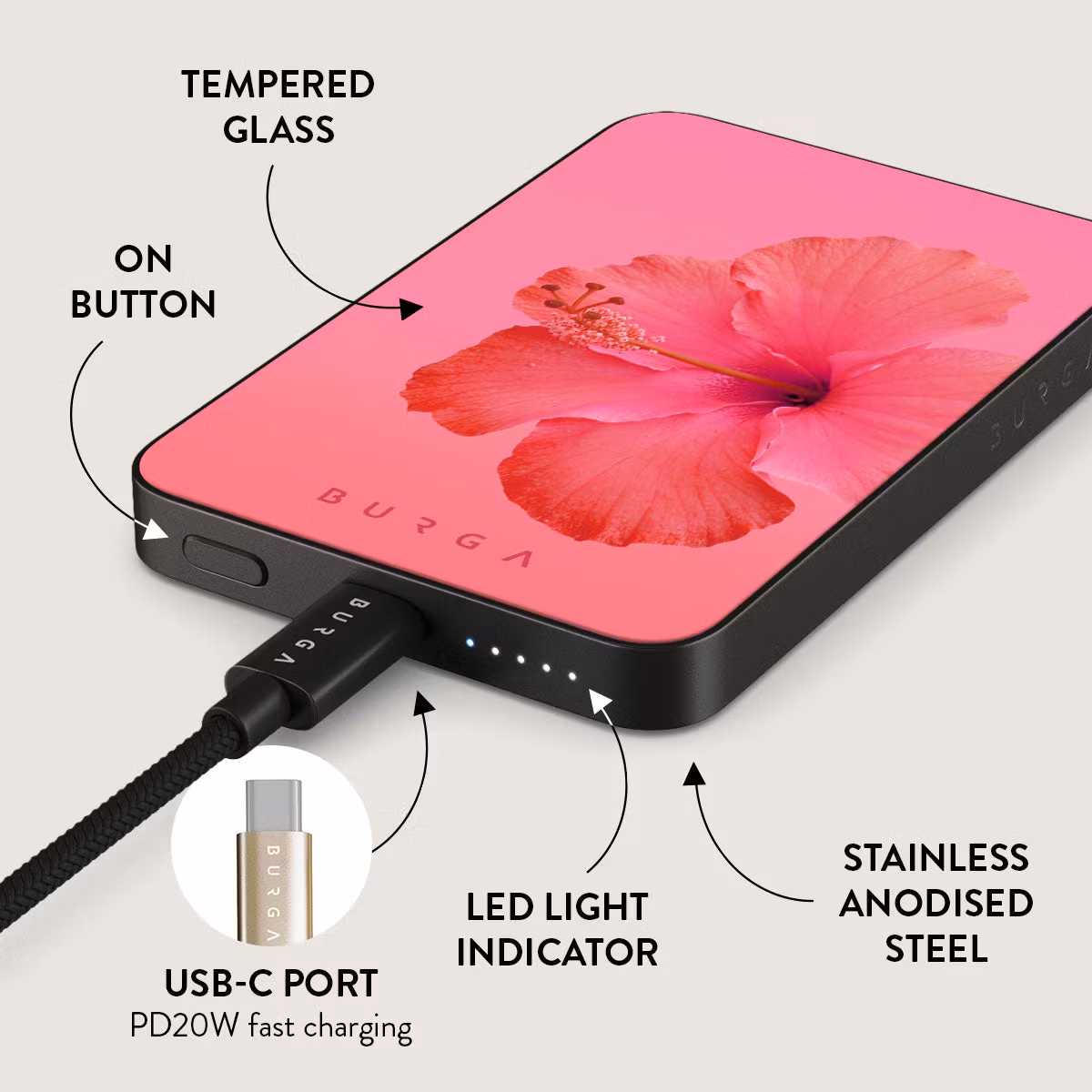 Burga Island Girl - MagSafe Power Bank 5000 mAh Guld
