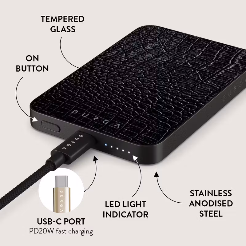 Burga Reaper's Touch - MagSafe Power Bank 5000 mAh Metallgrå