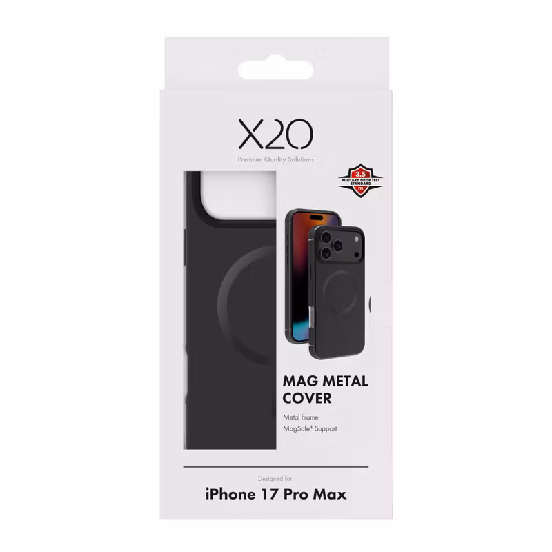 X2O Mag Metal Skal Apple iPhone 17 Pro Max Svart