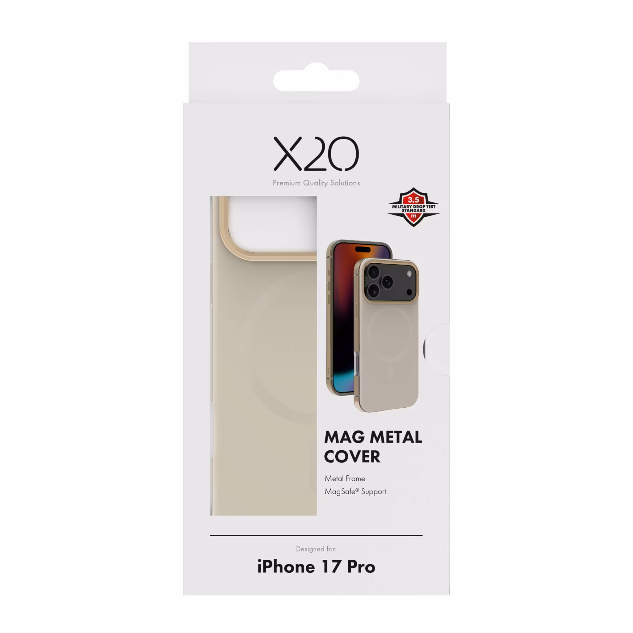 X2O Mag Metal Skal Apple iPhone 17 Pro Beige/Gold