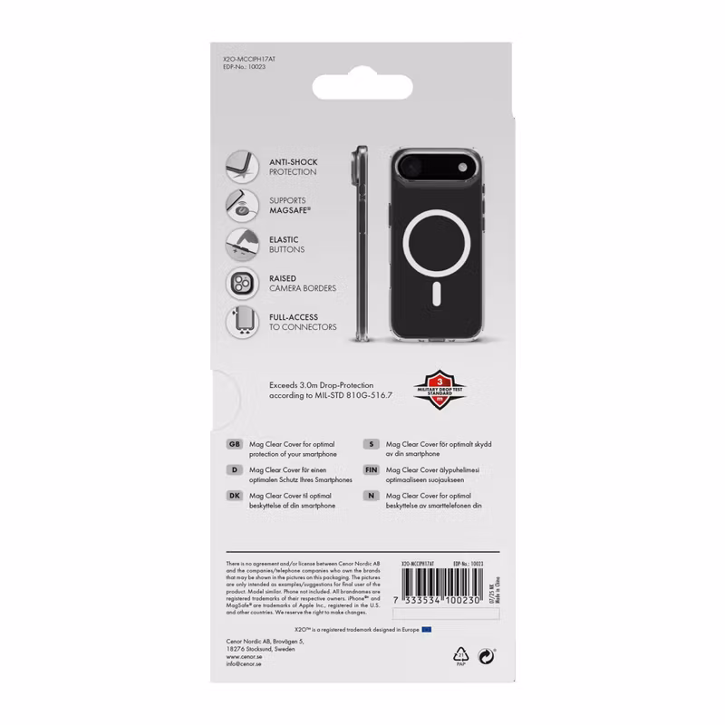 X2O Mag Clear Skal Apple iPhone Air Klar
