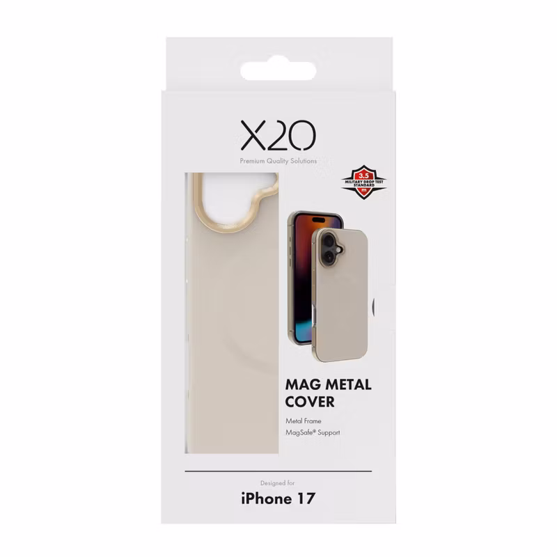 X2O Mag Metal Skal Apple iPhone 17 Beige/Gold
