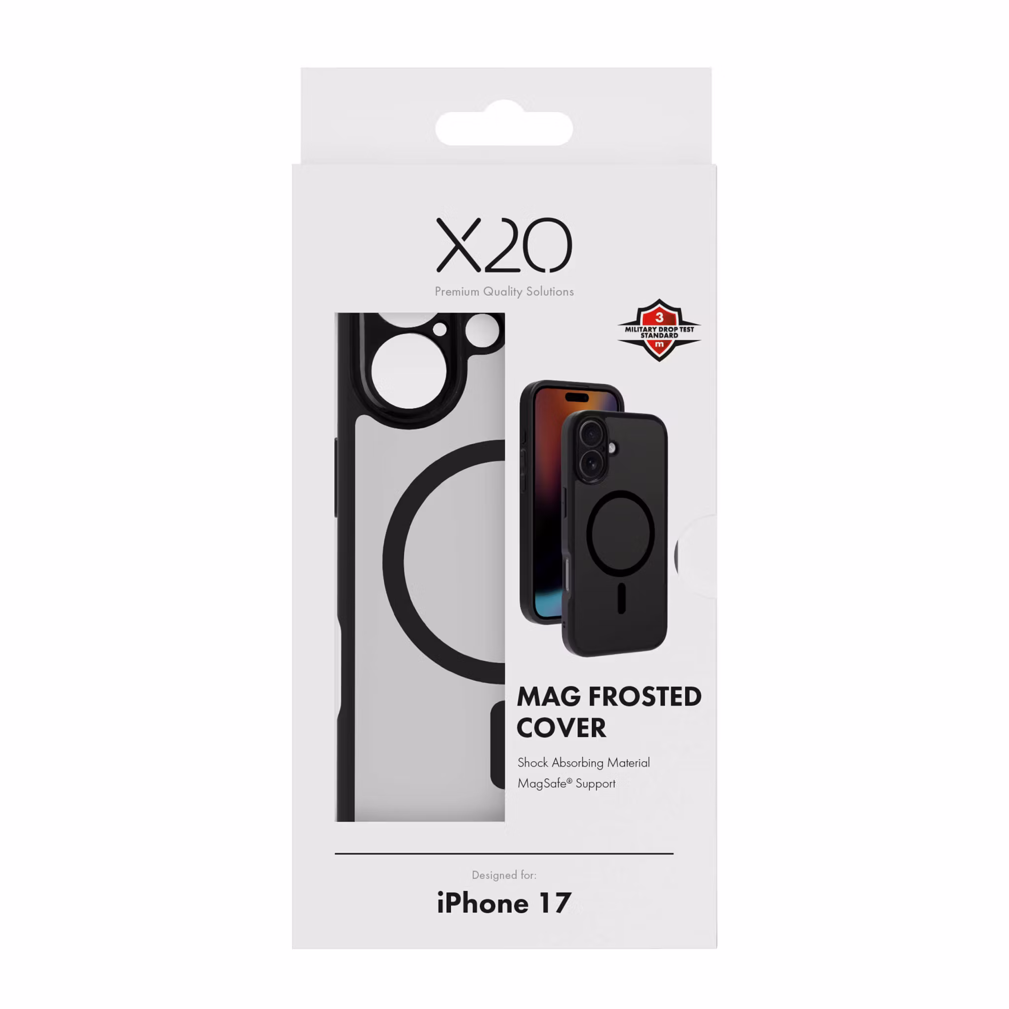 X2O Mag Frosted Skal Apple iPhone 17 Semi-Klar/Svart