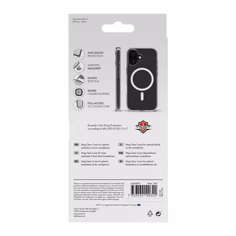 X2O Mag Clear Skal Apple iPhone 17 Klar