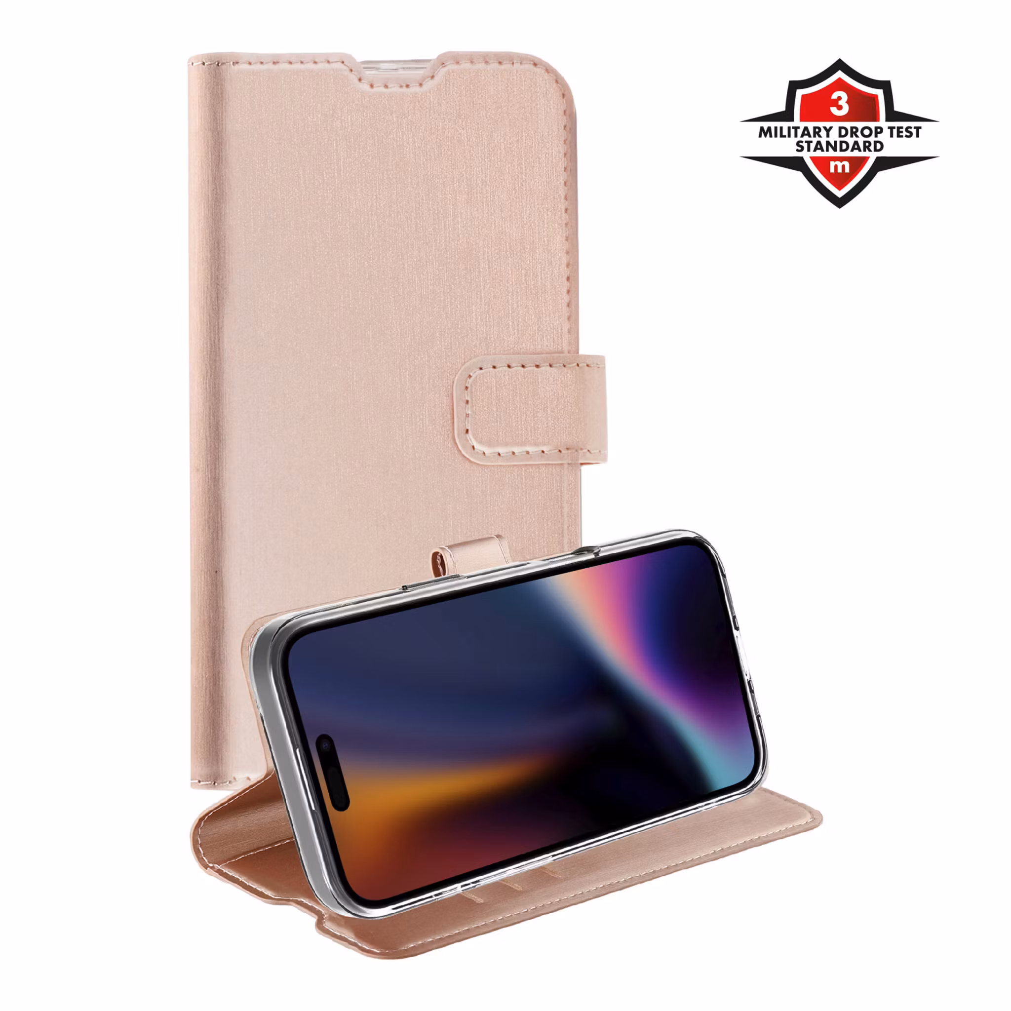 X2O Classic Wallet Plånboksfodral Apple iPhone 17 Rose Gold