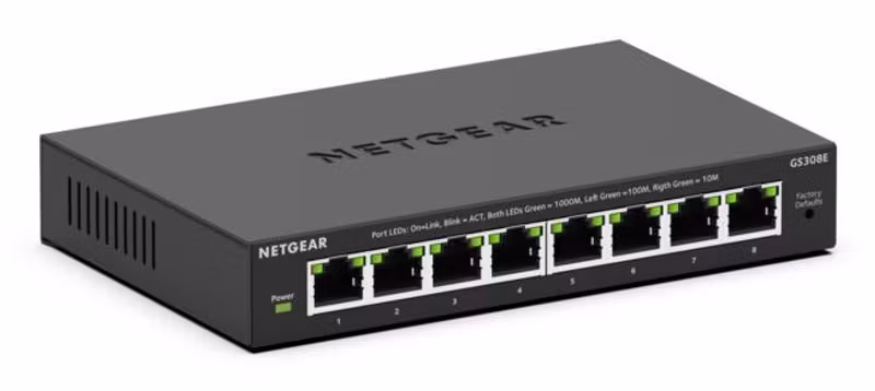 NETGEAR GS308E Managed L2/L3 Gigabit Ethernet (10/100/1000) Black