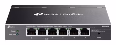 TP-Link Omada ES206GP network switch Managed Gigabit Ethernet (10/100/1000) Power over Ethernet (PoE) Black