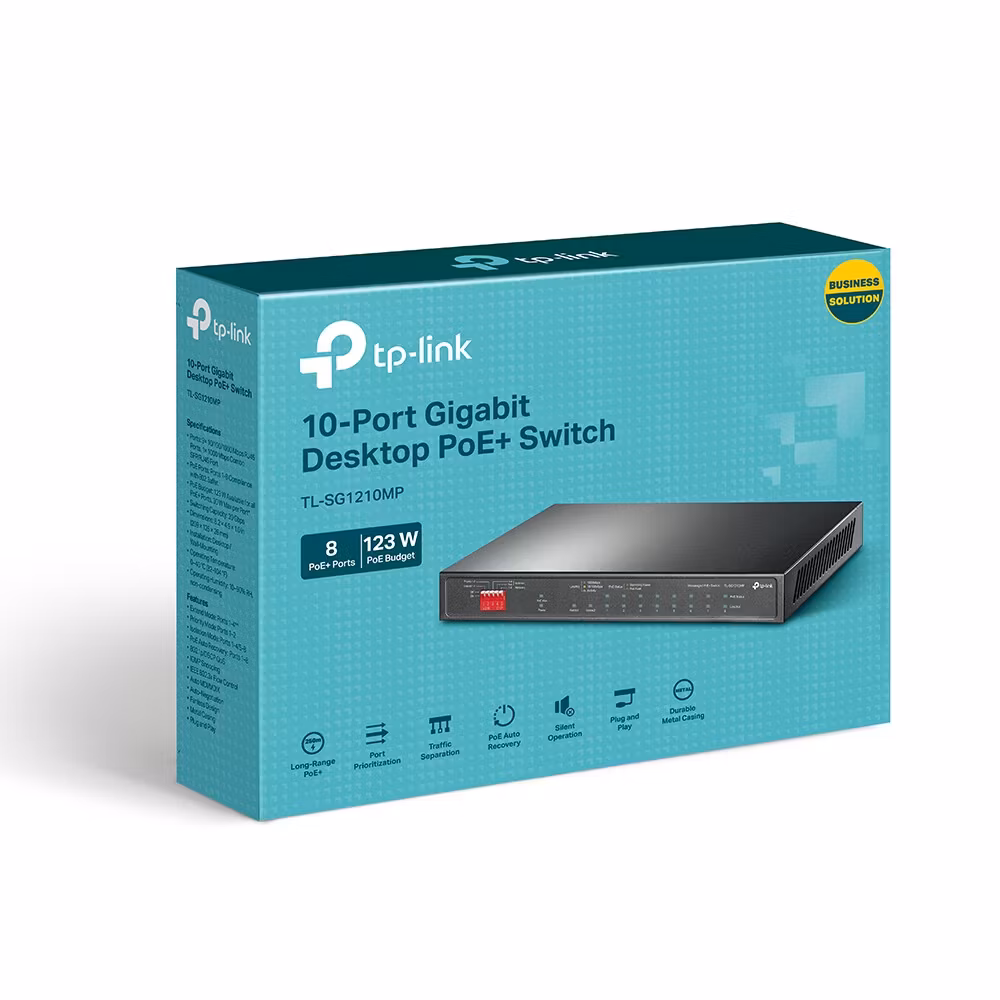 TP-Link TL-SG1210MP network switch Unmanaged Gigabit Ethernet (10/100/1000) Power over Ethernet (PoE) Black