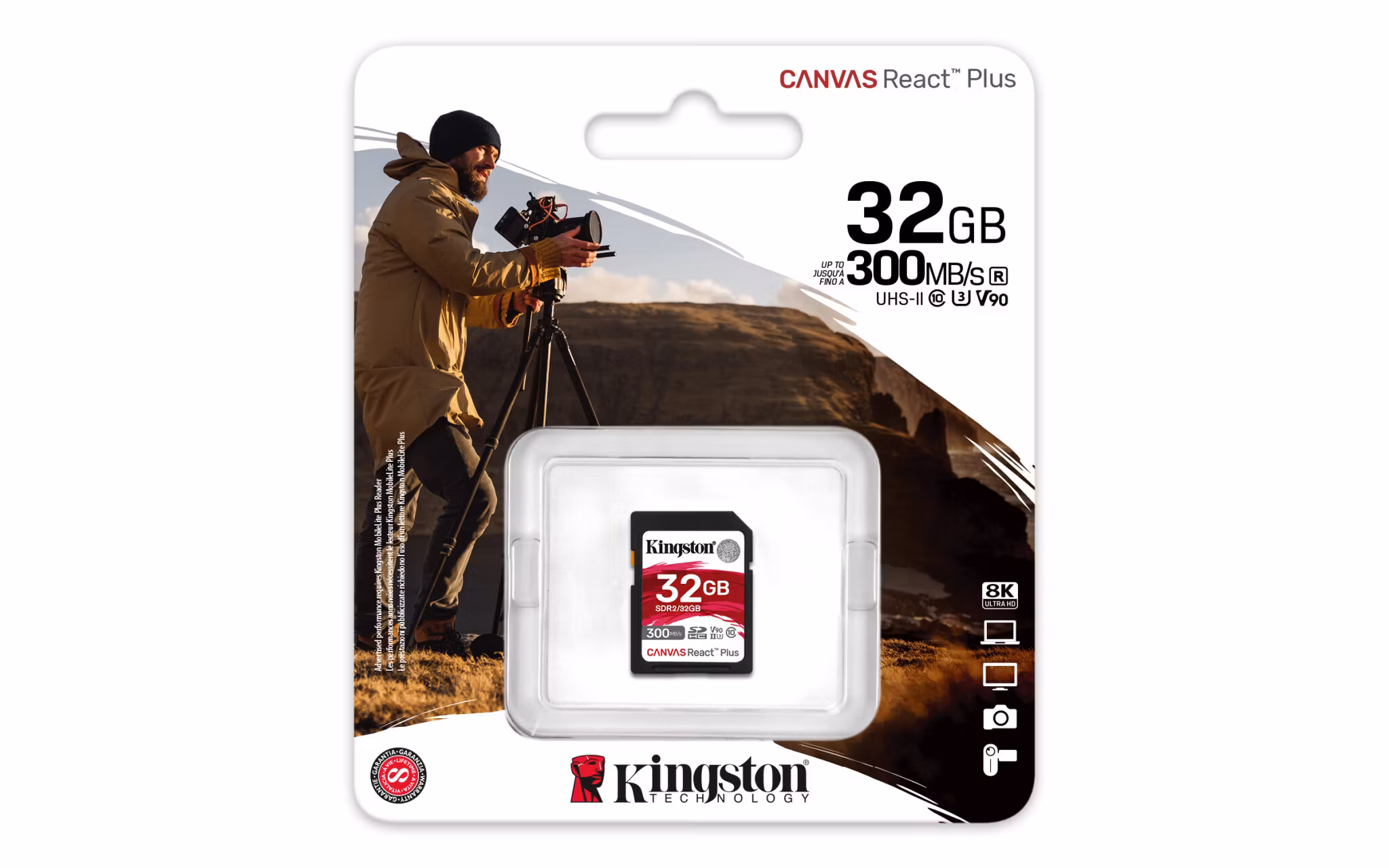 Kingston Canvas React Plus SDXC UHS-II Minneskort 32GB 300MB/s