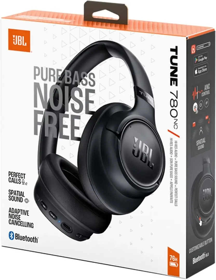 JBL Tune 780NC Trådlösa Over-ear Hörlurar med Brusreducering Svart