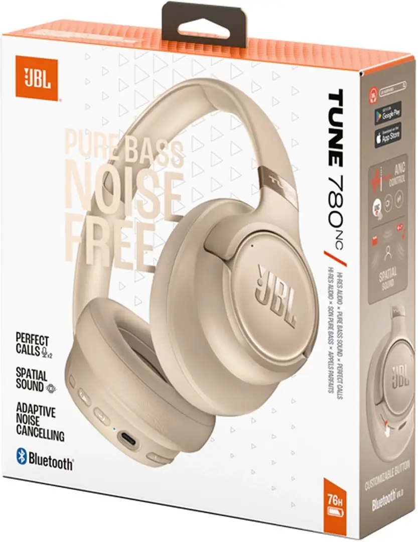 JBL Tune 780NC Trådlösa Over-ear Hörlurar med Brusreducering Beige
