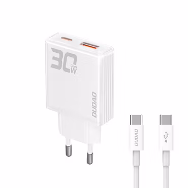 Dudao A30EU Adapter 30Watt GaN 1xUSB-C 1xUSB-A (USB-C till USB-C inkl kabel