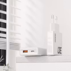 Dudao A30EU Adapter 30Watt GaN 1xUSB-C 1xUSB-A (USB-C till USB-C inkl kabel