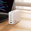 Dudao A228EU 228Watt Adapter GaN 4xUSB-C + 1xUSB-A Laddare Vit